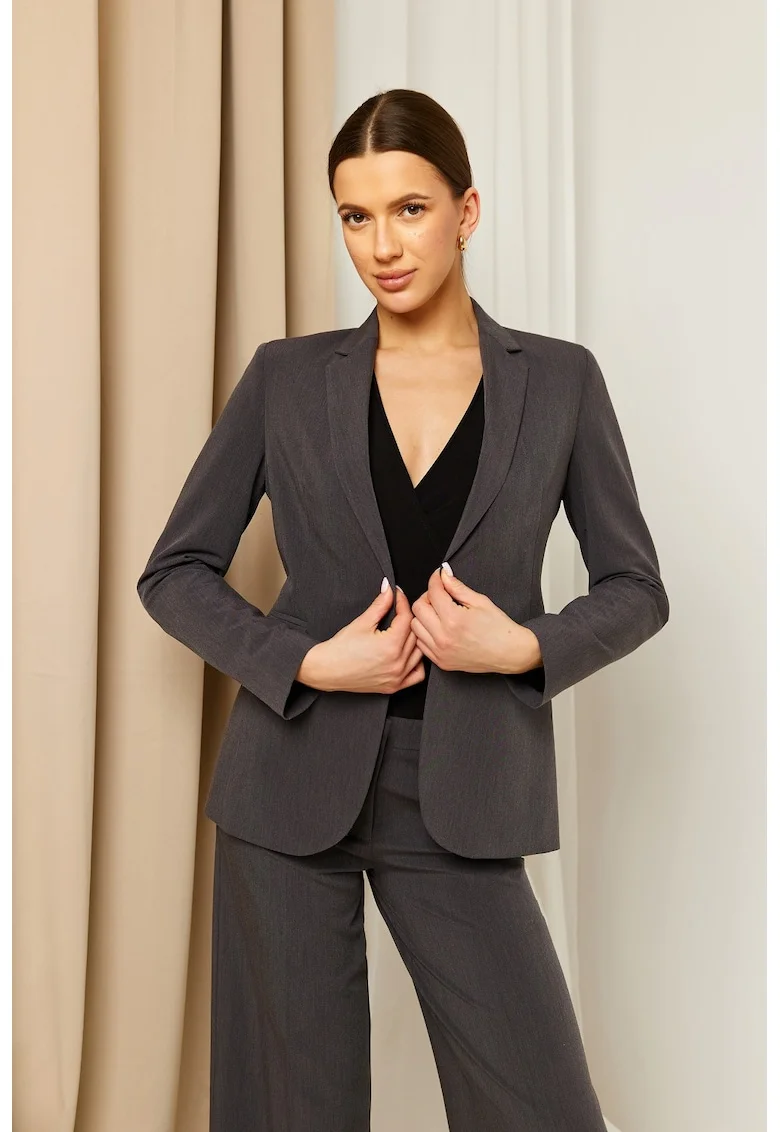 Blazer cu un singur nasture - burgundy, Gri grafit