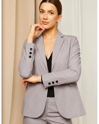 Blazer cu un singur nasture - burgundy, Gri cenusiu
