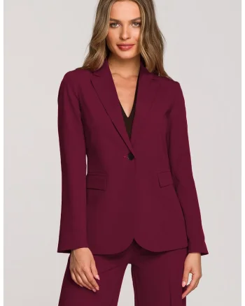 Blazer cu un singur nasture - burgundy, Visiniu
