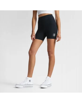 Pantaloni scurti sport dama  slim fit, negru, bumbac cu spandex