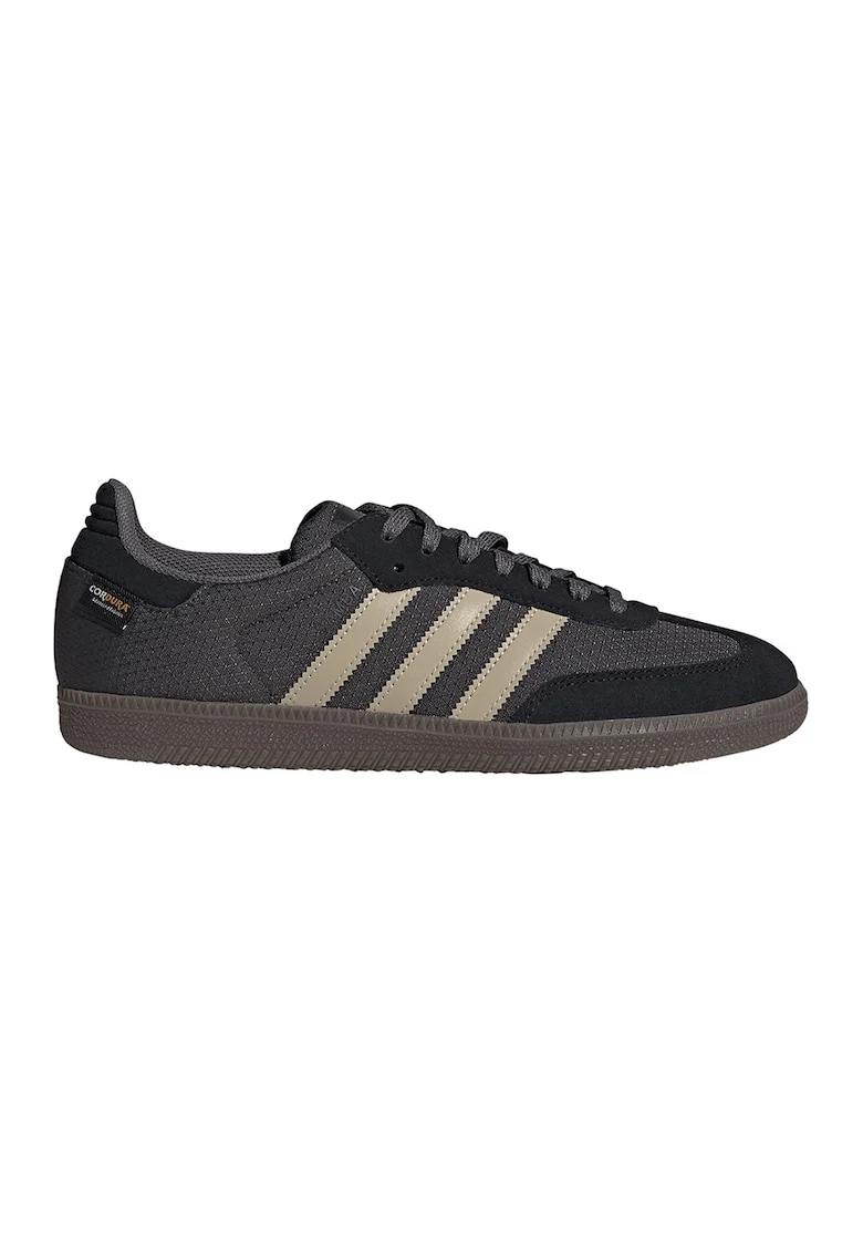 Pantofi sport din material textil cu garnituri din piele intoarsa Samba, Gri antracit/Crem