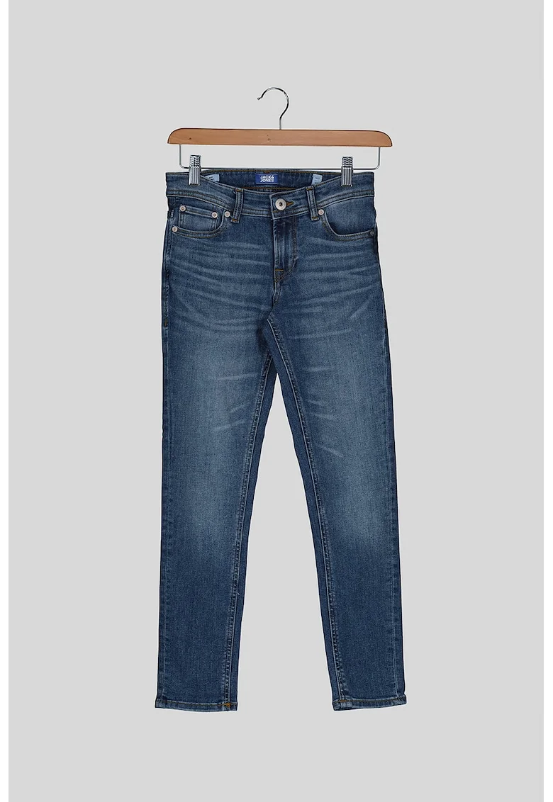Blugi slim fit cu aspect decolorat Glenn, Albastru
