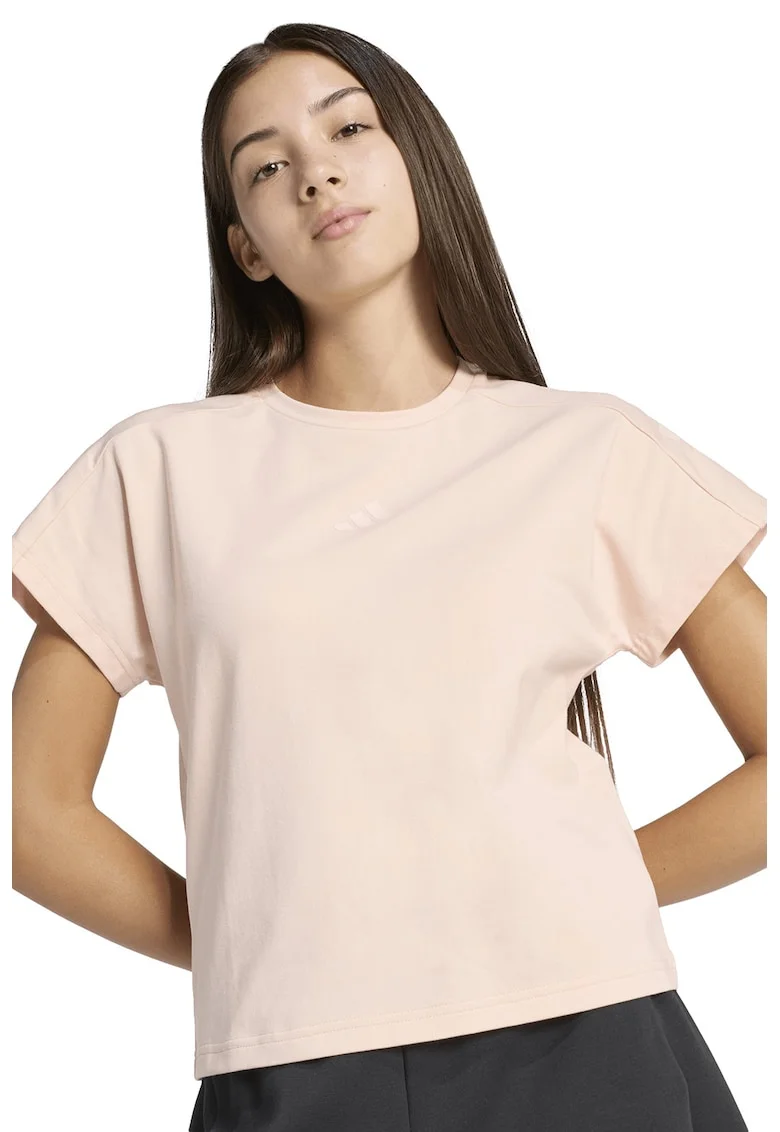Tricou cu decolteu la baza gatului, Roz pal