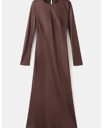 Rochie lunga de satin, Maro inchis