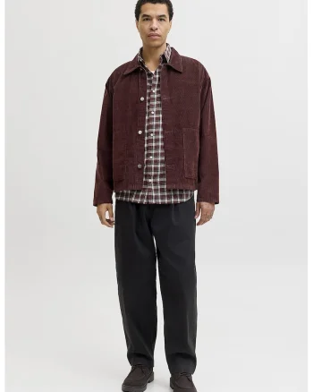 Pantaloni barrel fit de bumbac organic, Negru