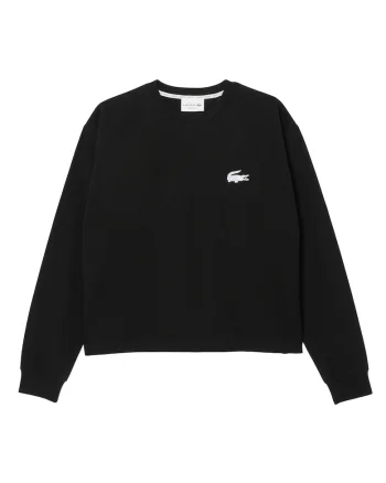 Bluza de trening cu decolteu la baza gatului si detaliu logo, Negru
