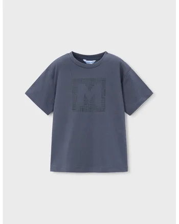 Tricou de bumbac cu imprimeu logo, Gri carbune
