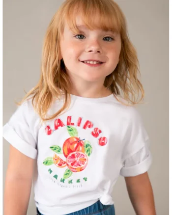 Tricou de bumbac cu imprimeu, Rosu/Alb optic