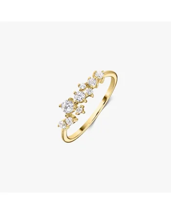 Inel din argint Golden Galaxy - Zirconiu