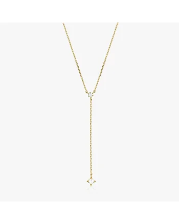 Colier din aur Stone drop - Zirconiu