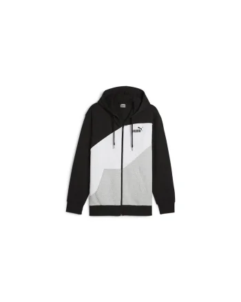 Hanorac cu fermoar si gluga  Power Colorblock Multicolor Bumbac, Negru/Gri