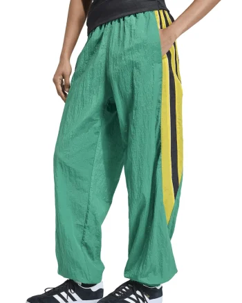 Pantaloni relaxed fit cu logo lateral Santiago, Verde/Negru/Galben