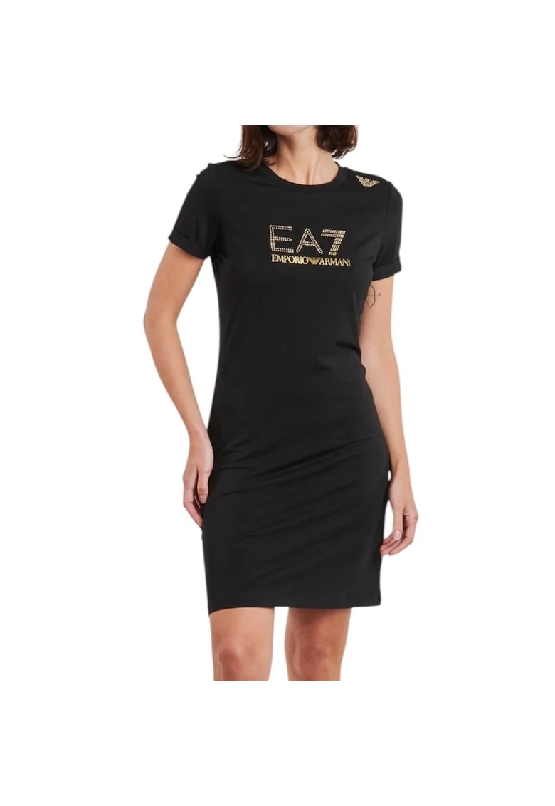Rochie  EA7 Train Evolution Stretch 42612, Auriu/Negru