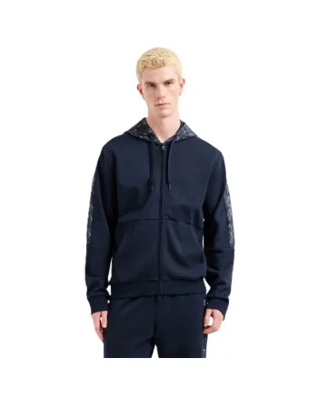 Bluza cu fermoar  pentru Barbati, m hoodie fz monogram printed, 7M000209-AF12660-UB102, Albastru, Albastru