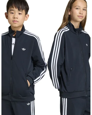 Bluza de trening cu guler inalt si benzi contrastante, Alb/Negru