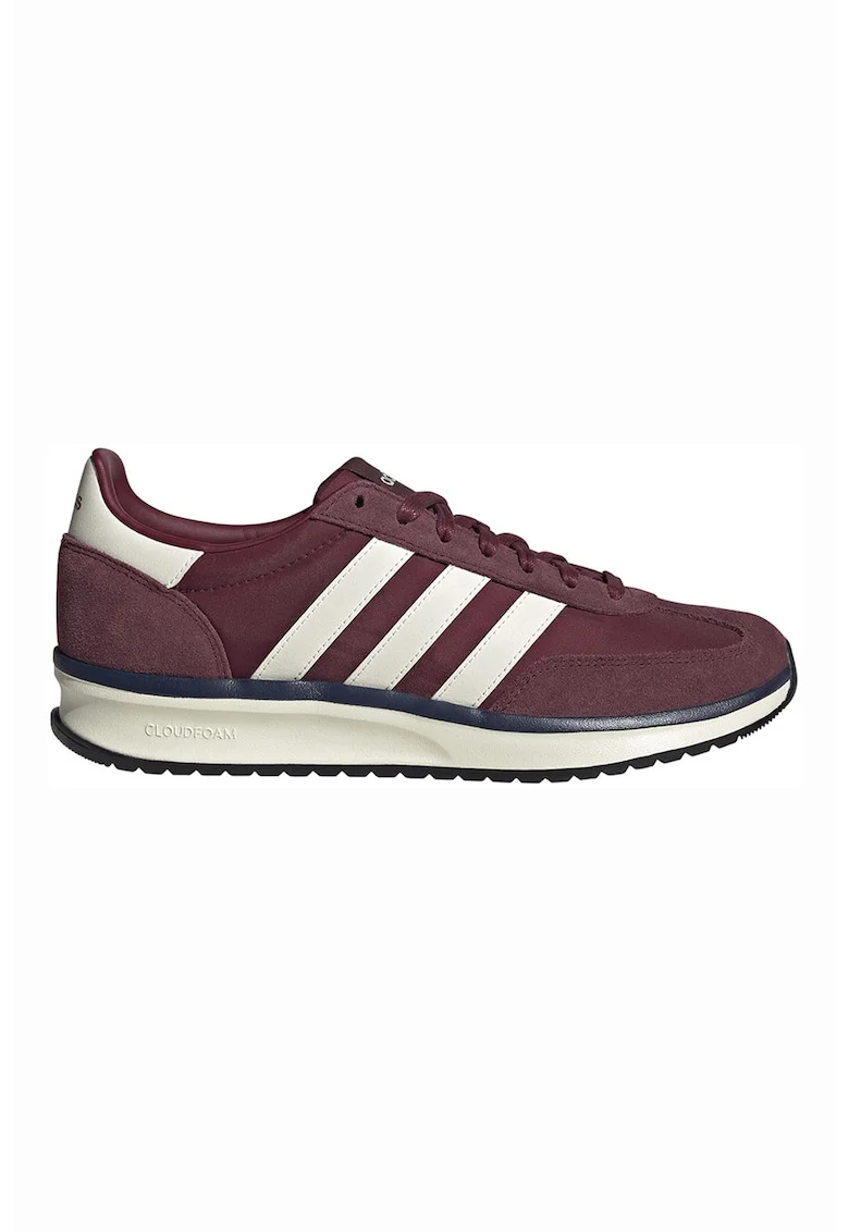 Pantofi sport Run 70s cu insertii din piele intoarsa, Visiniu/Alb fildes