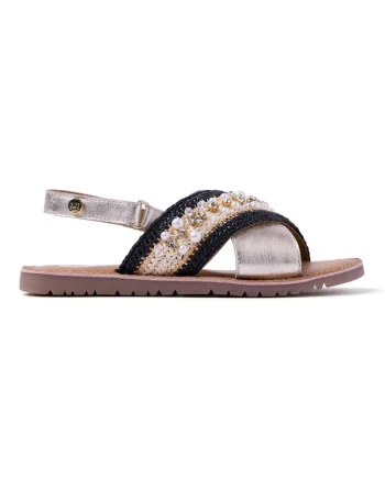 Sandale slingback din piele Barto, Auriu