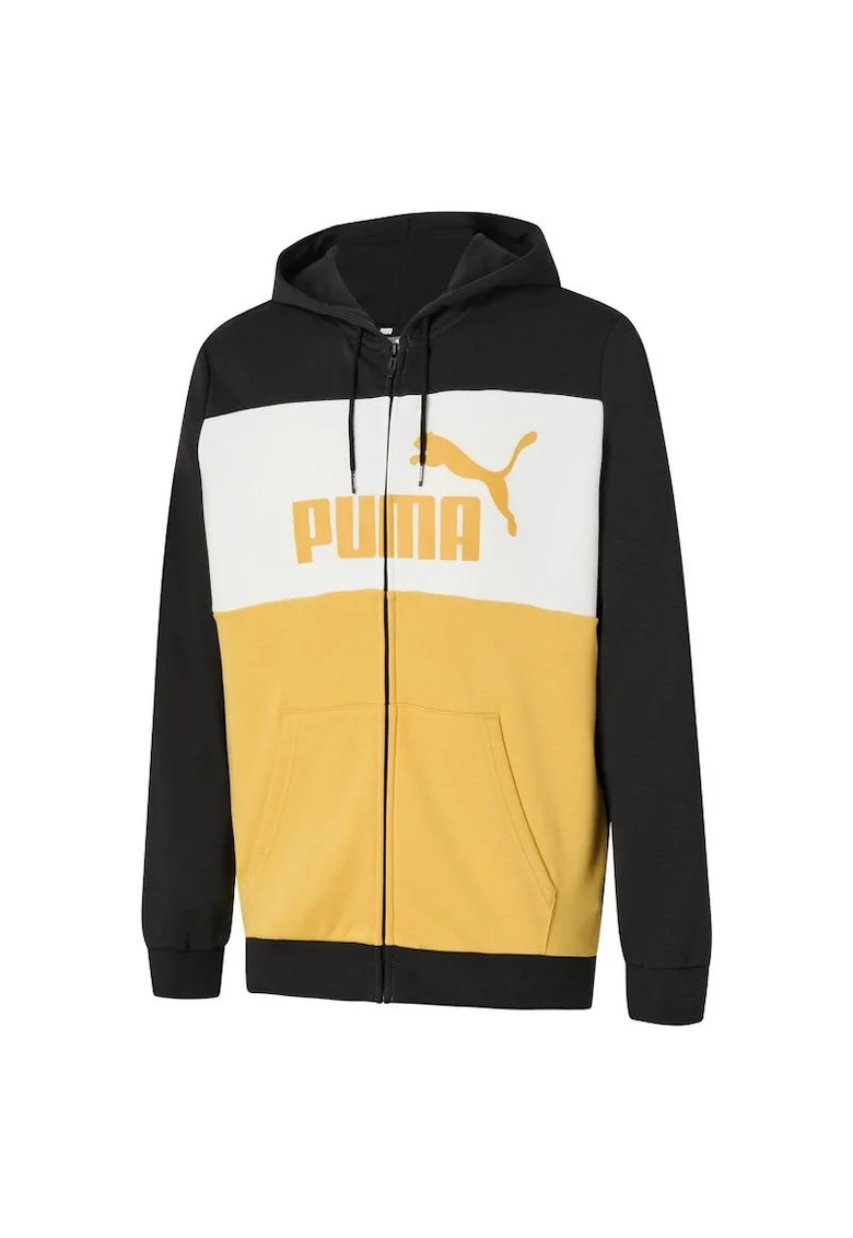 Bluza  pentru Barbati, ess+ colorblock full-zip hoodie tr, 676818-51, Negru, Negru