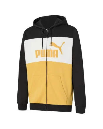 Bluza  pentru Barbati, ess+ colorblock full-zip hoodie tr, 676818-51, Negru, Negru