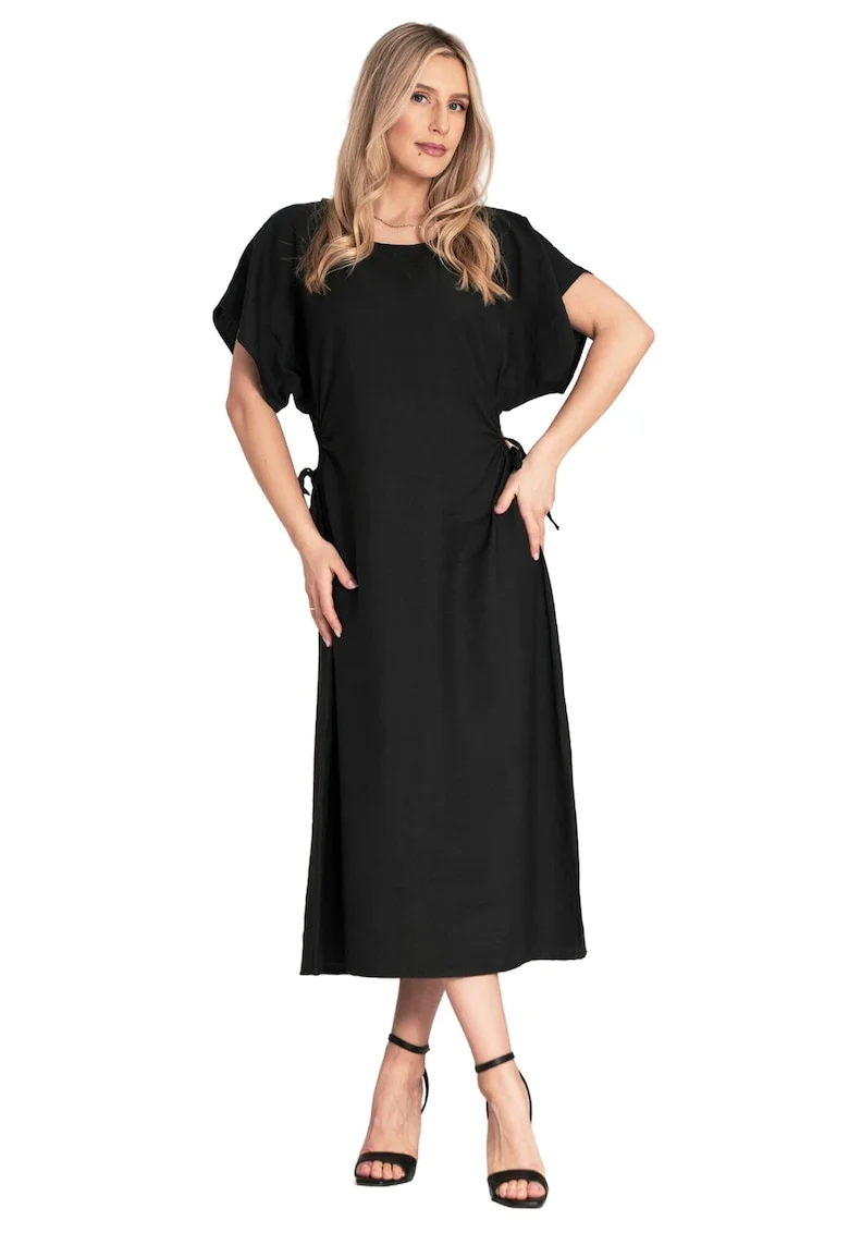 Rochie elegantă lejeră, Rochie midi,  confortabila, material de inalta calitate, eleganta simpla, viscoza,, Negru