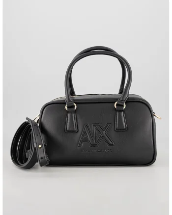 Geanta cu maner si broderie logo, Negru