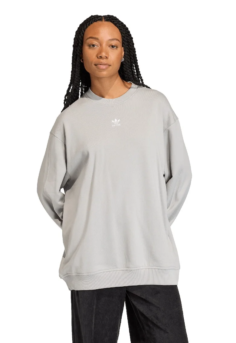 Bluza de trening supradimensionat de bumbac Essentials, Gri melange