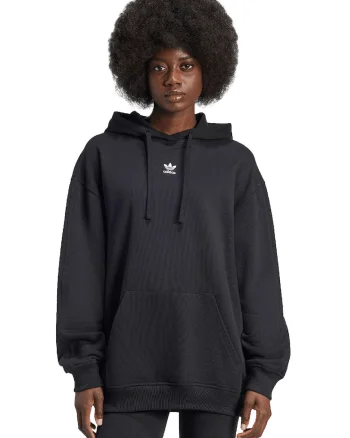 Hanorac supradimensionat cu buzunar kangaroo Essentials, Negru