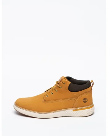 Ghete chukka de piele cu garnituri textile Cross Mark, Maro camel