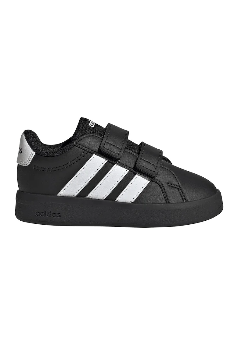 Pantofi sport Grand Court 3.0 de piele ecologica cu benzi velcro, Negru/Alb optic