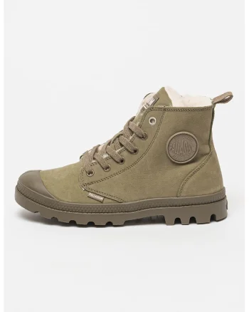 Ghete de piele cu fermoar si logo, Verde sparanghel