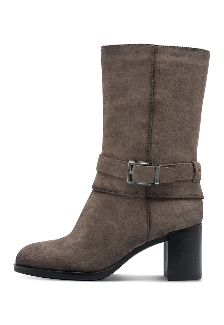 Botine cu toc masiv, Maro inchis
