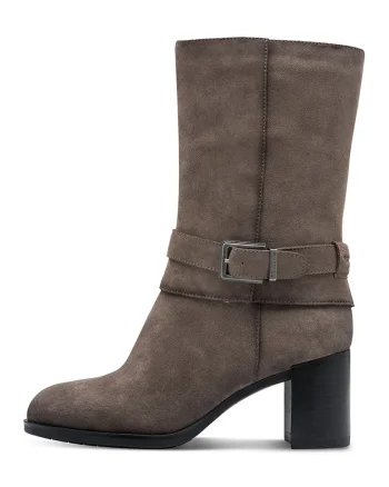 Botine cu toc masiv, Maro inchis