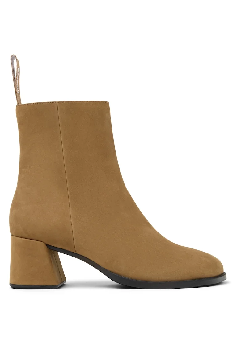 Ghete de piele intoarsa cu toc, Maro camel