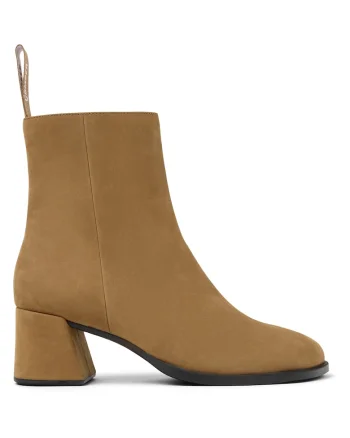 Ghete de piele intoarsa cu toc, Maro camel