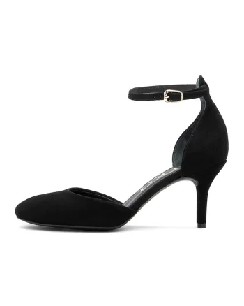 Pantofi D'Orsay de piele intoarsa cu toc stiletto Celina, Negru