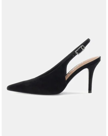 Pantofi din piele intoarsa cu varf ascutit, Negru