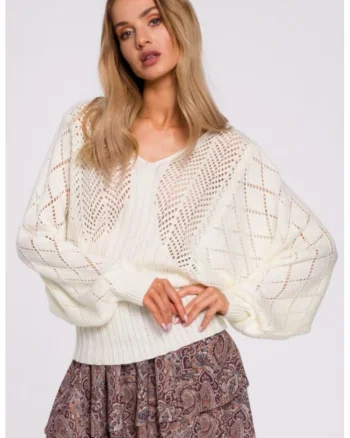 Pulover cu maneci liliac  Cu Acril, Poliamida, Albastru, Ecru