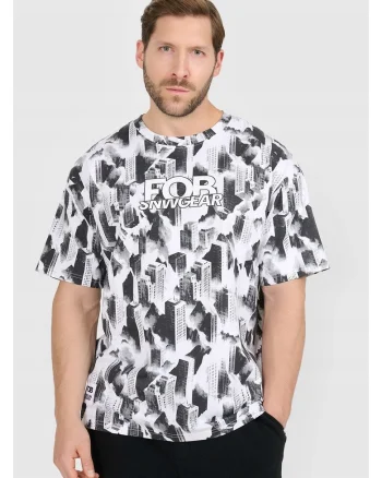 Tricou barbati  alb/negru, bumbac