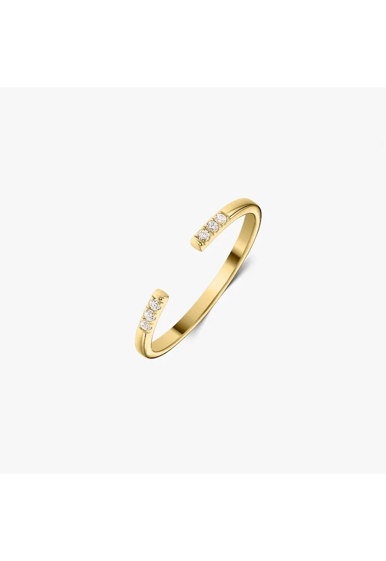 Inel din argint Golden Open Ring - Zirconiu