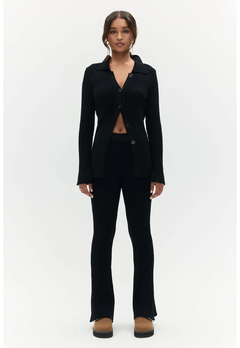 Pantaloni negri tricot de dama, Negru