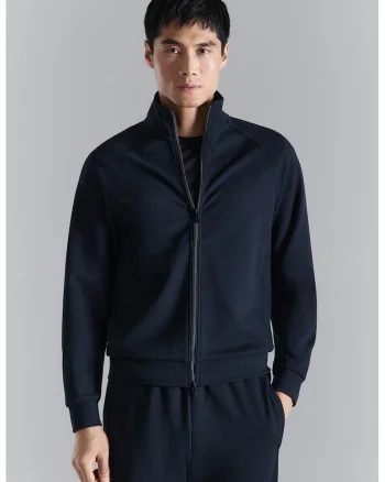 Bluza de trening regular fit cu fermoar, Bleumarin