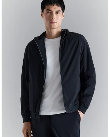 Hanorac cu model uni si fermoar, Bleumarin