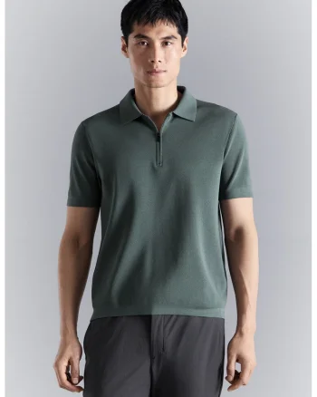 Tricou regular fit cu guler polo, Verde sparanghel