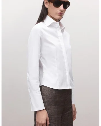 Camasa regular fit cu guler clasic, Alb optic