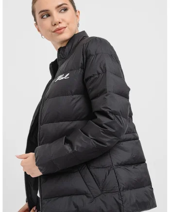 Geaca cu logo brodat, Negru/Alb optic