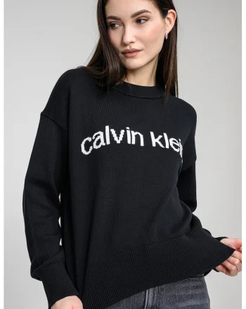 Pulover lejer cu imprimeu logo, Negru