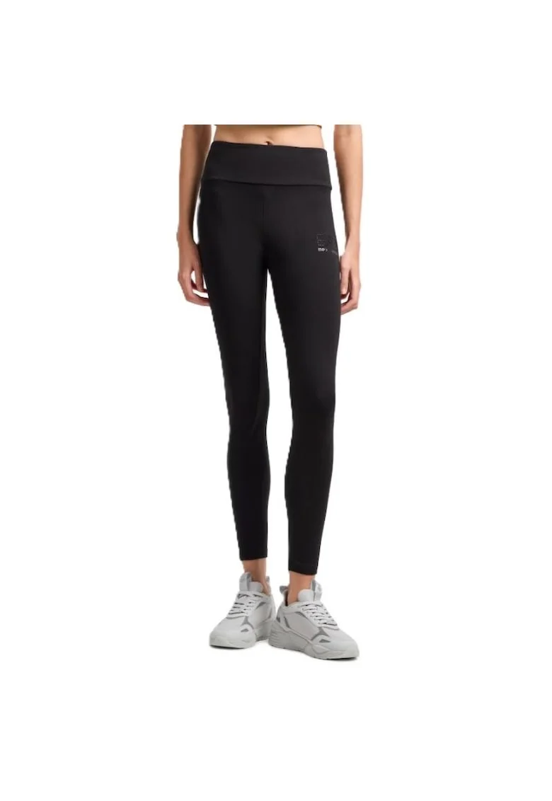 Colanti  pentru Femei, w leggings high waist fancy strass, 7W000169-AF12484-UC001, XS INTL, Negru