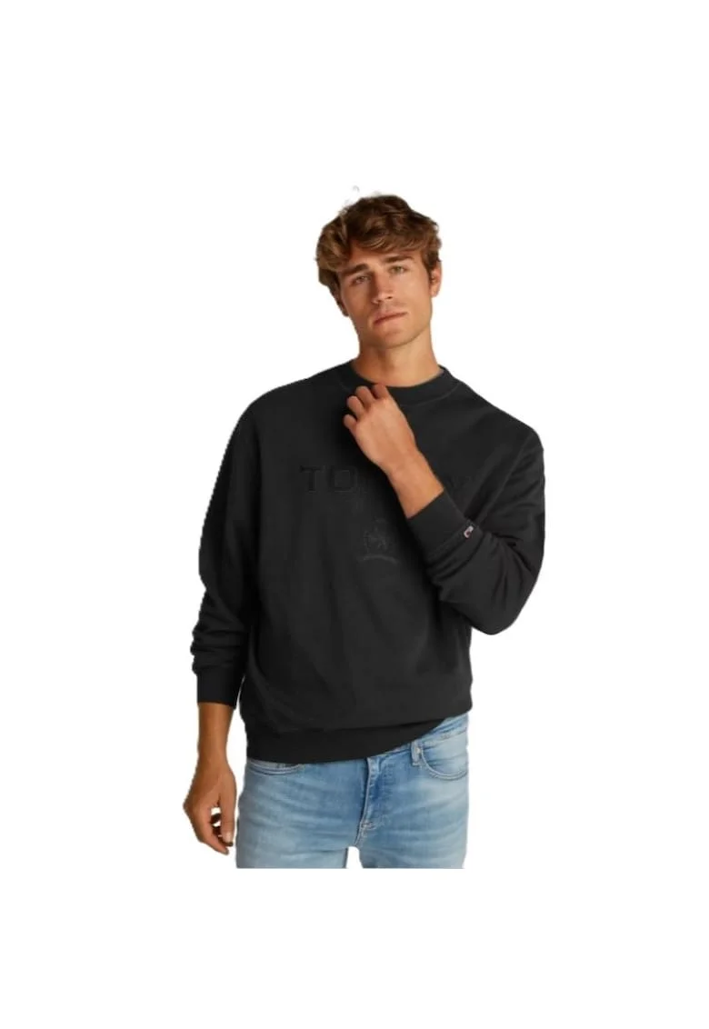 Bluza  pentru Barbati, tjm rlx varsity tonalcrew, DM0DM20827-BDS, Negru, Negru