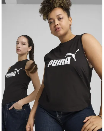 Top cu imprimeu logo Essentials, Alb/Negru