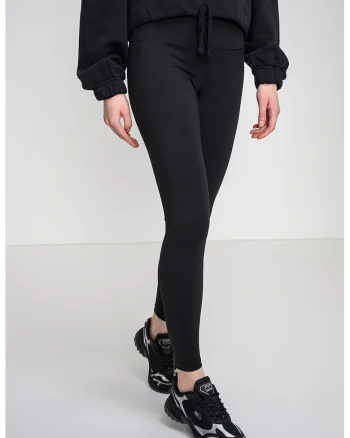 Colanti crop cu talie inalta, Negru